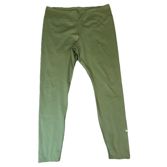 Nike Dri-FIT One Women's Mid-Rise Ankle Leggings Size XL - Olive Green - Picture 1 of 6